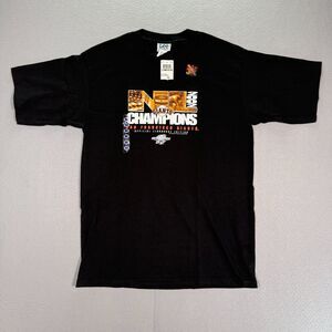 Vintage San Francisco Giants T-Shirt Men Medium Black Lee Sport Y2K 2002 Champs‎